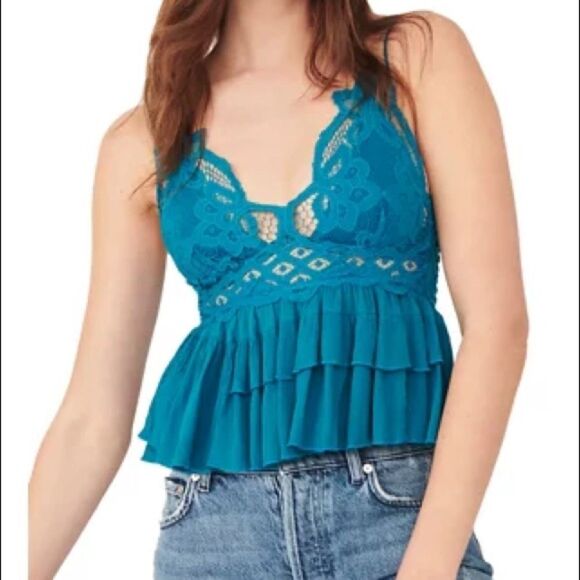 Free People Adella Teal Woman’s Cami - Picture 5 of 9
